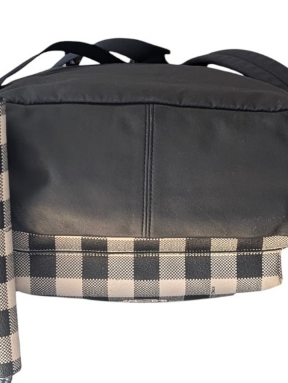 Coach CHARLIE GINGHAM PRINT BLACK/SILVER Backpack & Lg Continental Wallet - Picture 4 of 13
